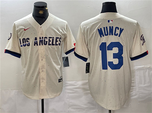 Los Angeles Dodgers #13 Max Muncy Cream Stitched Jersey